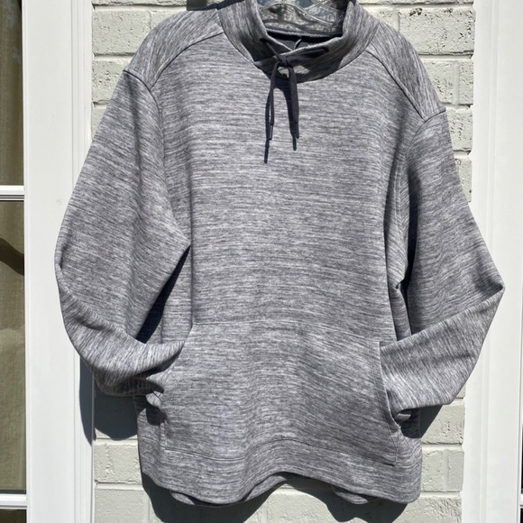 All In Motion sweatshirt pullover long sleeve mock neck Gray White XXL - Picture 3 of 13